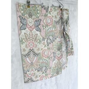 Vintage Crown Crafts Queen MILAN FLAT Sheet Floral Multicolor Garden Art Deco